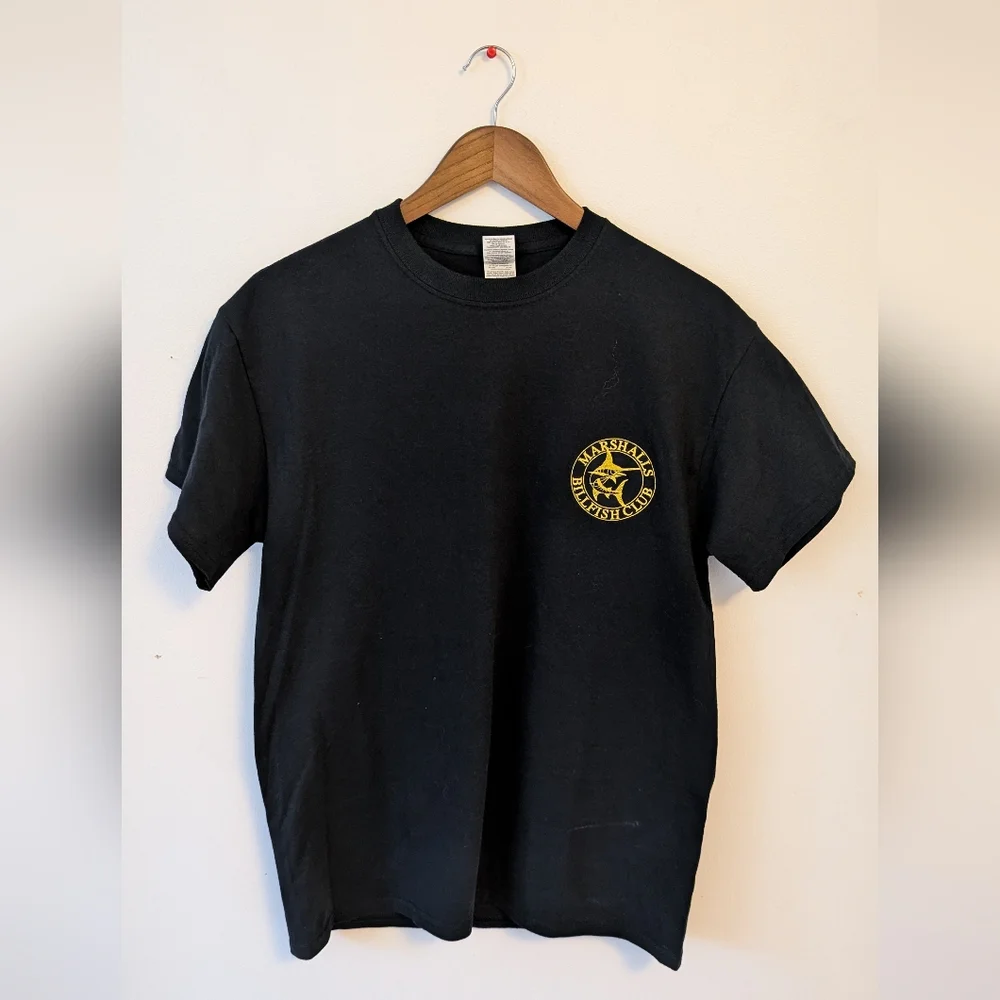 Black T-Shirt with Gold Graphic - Picture 1 of 6